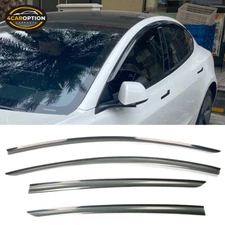 Fits 17-25 Tesla Model 3 Window Visors Rain Sun Guard Vent 4PCS Set