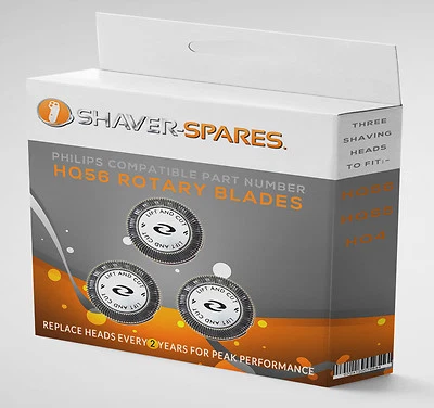 3 PHILIPS COMPATIBLE HQ56 HQ3 HQ4 HQ5 HQ55 ROTARY RAZOR SHAVER BLADES HEAD FOILS