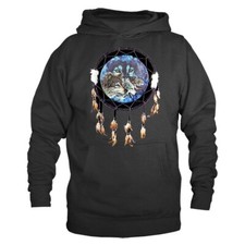 Native American Dream Catcher Wolf Pullover Hoodie