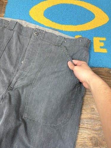 60's Antique Vintage Military Gray Heavy Denim Pant Size 42 - Picture 10 of 22