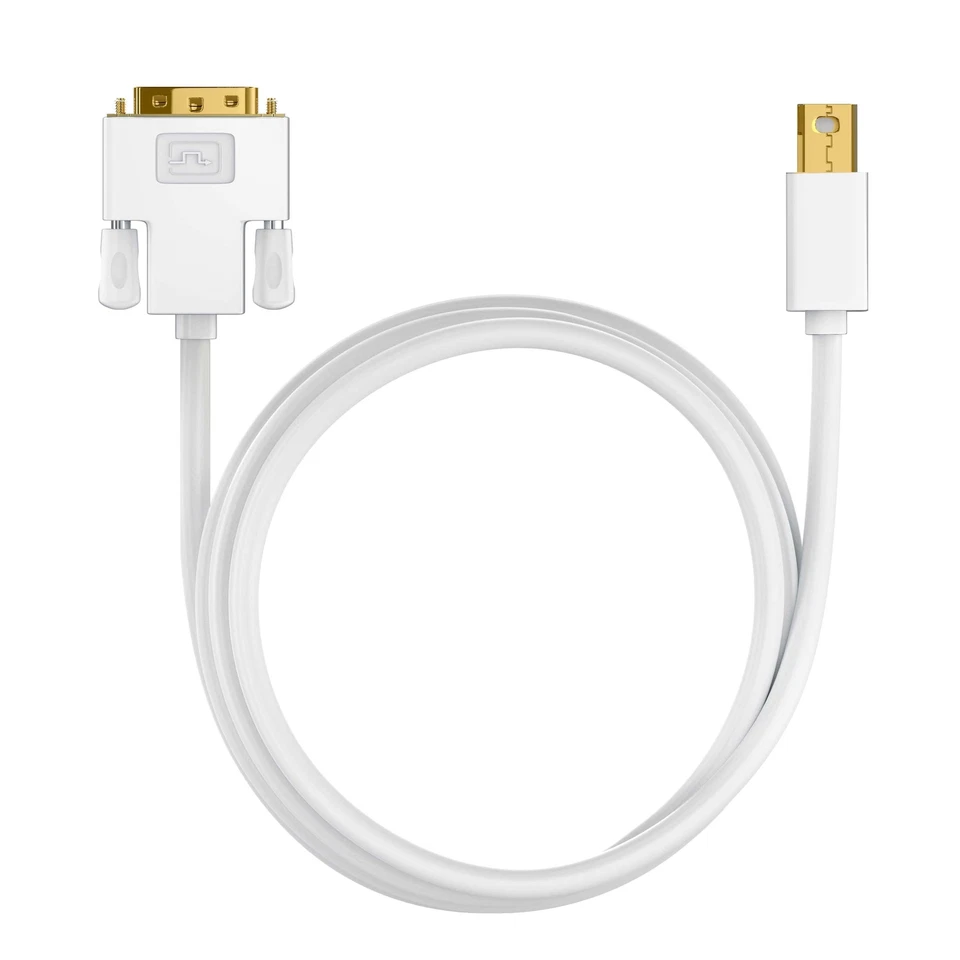 Mini DisplayPort Stecker auf DVI Stecker Adapter PC Mac FullHD 1080p HDCP 3,0m - Bild 2 von 3