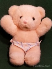 DAKIN CUDDLES Vintage 1992 Teddy BEAR Pink wearing diaper PLUSH 11"