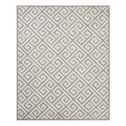 Leather Hyde Handmade Carpets Patchwork White Beige Stylish Shape rugs - Picture 1 of 2