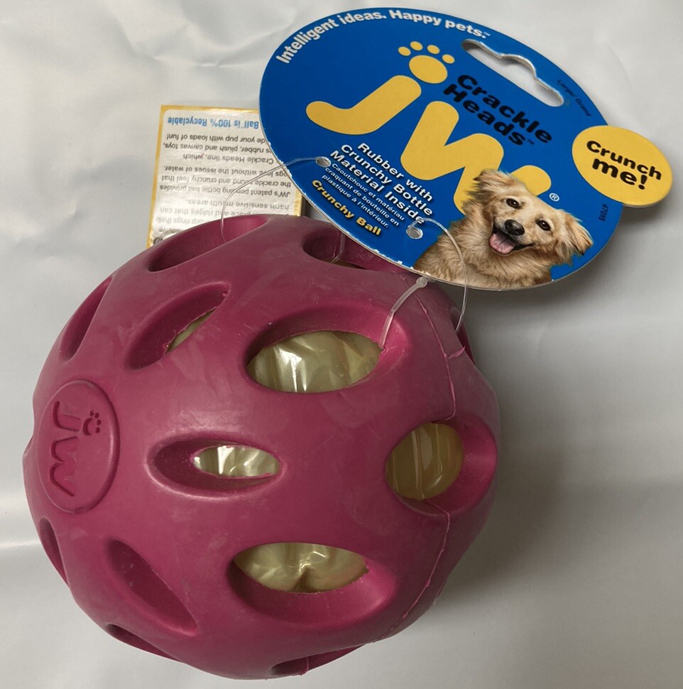 JW PET Large Rubber Crunchy Bottle Crackle Heads NonToxic Dog Play