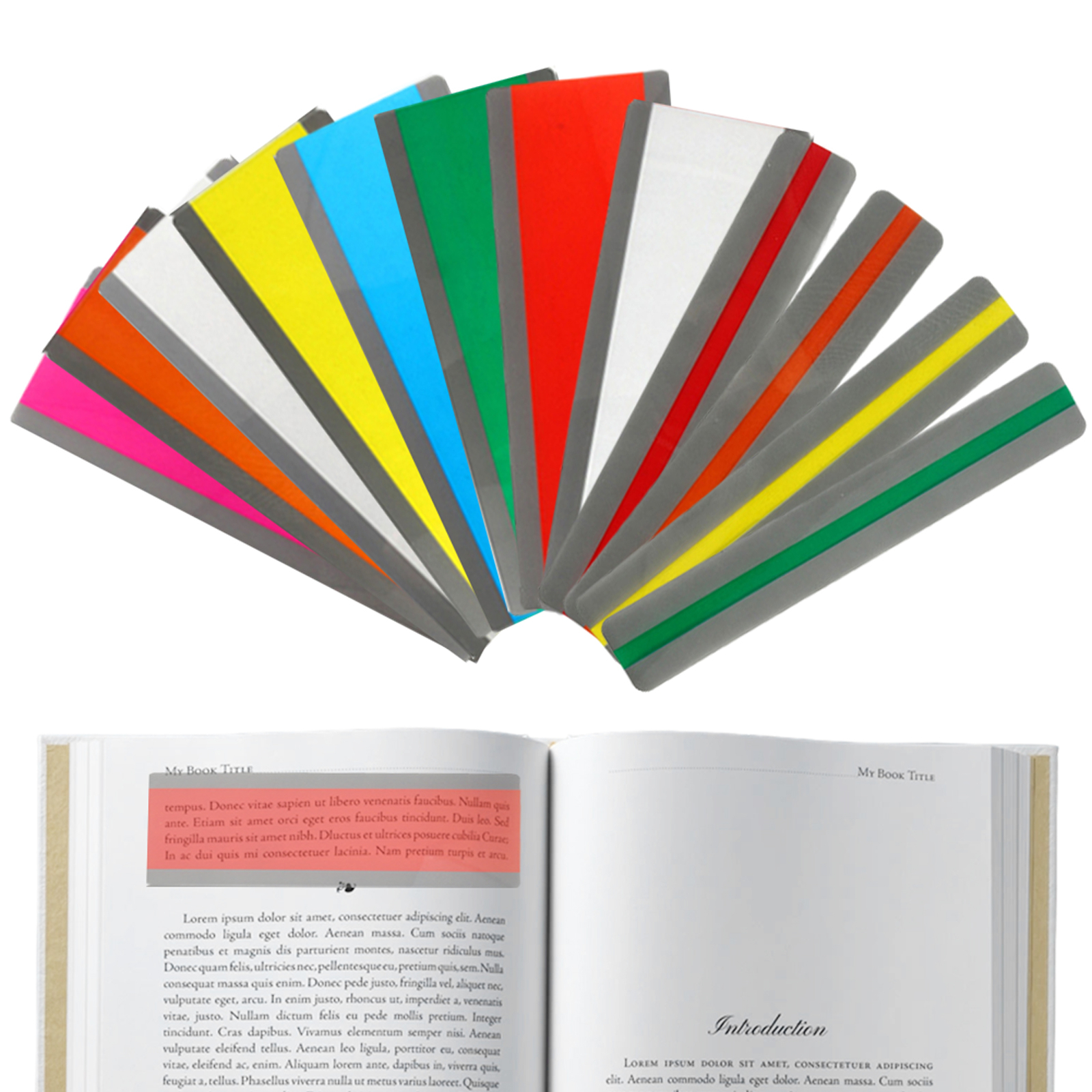 12pcs School Guided For Dyslexia Children Highlight Strip Reading ...