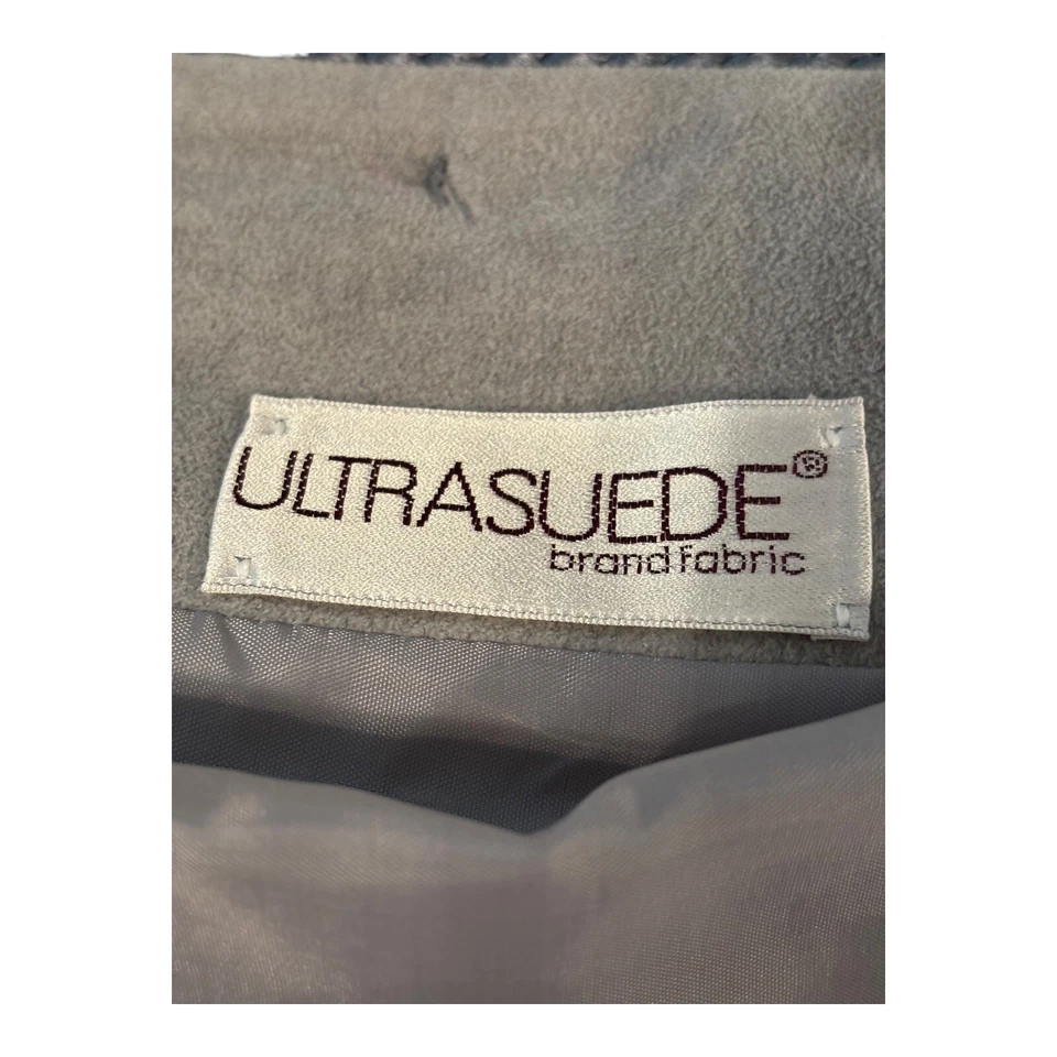 Traje de Ultragamuza Lilli Ann Vintage Años 70 Gris Falda Chaqueta Trenza Borde Hecho en Unión Foto 3 de 4