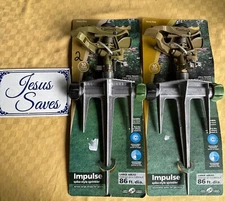 (2) New Green Thumb 967HZSGT 5800 sq ft Metal Pulse Spike Lawn Sprinklers 539476