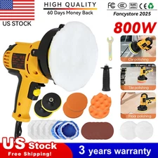 800W Car Polisher Buffer Sander Auto Polishing Machine w/ 5" Pad Bonnet Kit Set
