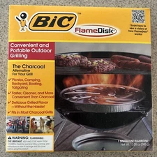BIC Flame Disk Charcoal Alternative for Portable Outdoor Grill