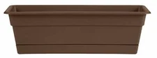 Bloem Dura Cotta Window Box Planter w/Tray, 30", Chocolate (DCBT30-45)