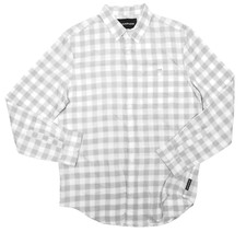 CALVIN KLEIN JEANS BNWT MENS LONG SLEEVE CHECK BUTTON SHIRT sz M BR WHITE