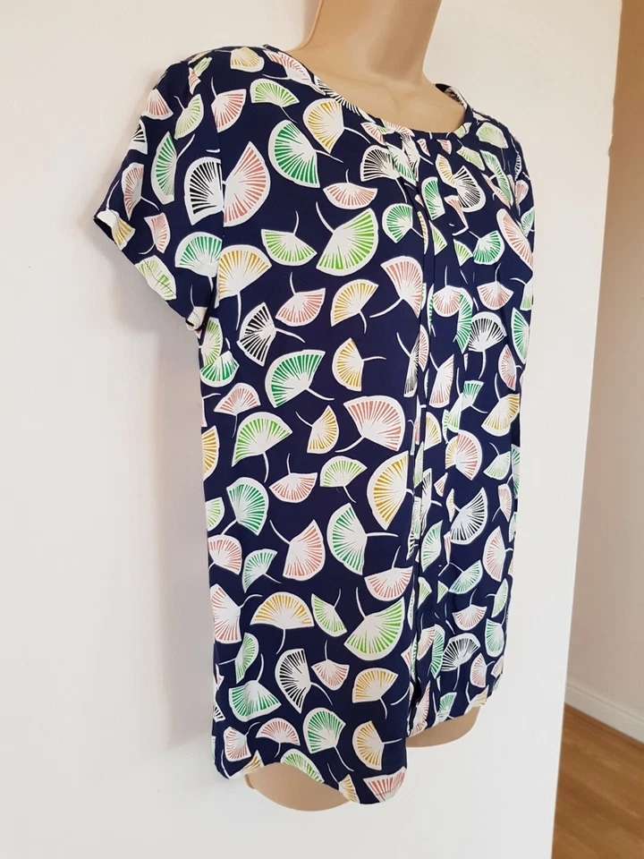 Kew Jigsaw Tropical FRUITS T-Shirt Top S UK 10 Pleats Tee Watermelon Lemon Berry - Image 3 of 4