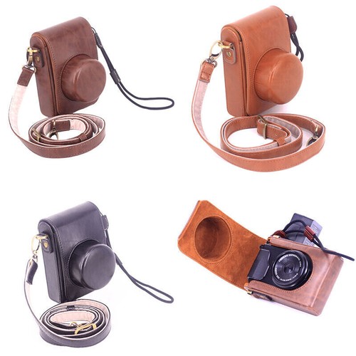 Coffee Leather Camera Case Bag for Panasonic Lumix DMC-LX7 LX5 Leica D-LUX6 LUX5 - Picture 6 of 6