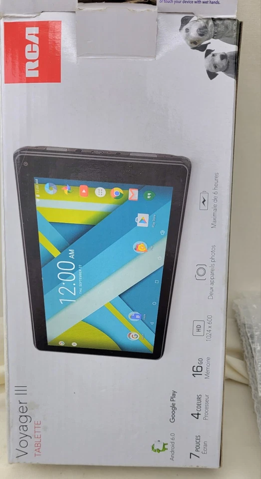 NOS RCA Voyager III Tablet 1GB 7” 16GB Storage Android Black M12C Open Box - Image 2 of 4