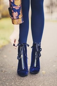zara blue velvet boots