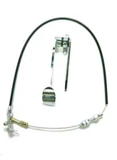 NEW Street Rod Chrome Spoon Gas Pedal + 24" Black Throttle Cable Ford Chevy more