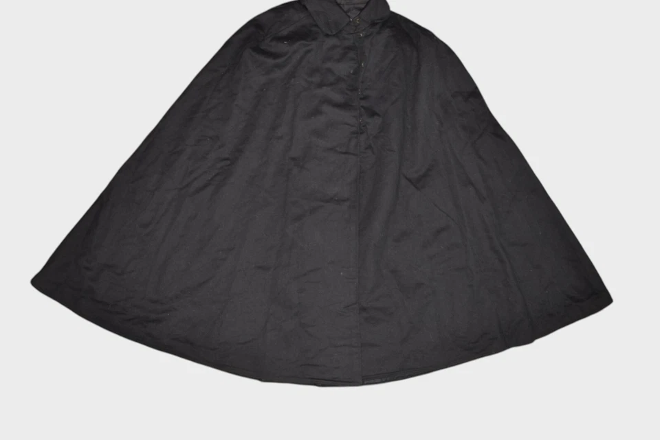 Poncho vintage feminino capa de lã azul marinho gancho e colarinho de olhos xale manto anos 60 - Imagem 2 de 4