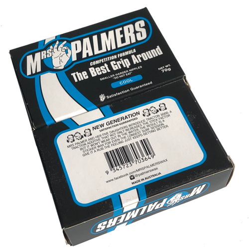 Mrs Palmers COMP Surf Wax 2 Blocks COOL Water NEW 70gms Surfboard Super Sticky - Picture 3 of 3