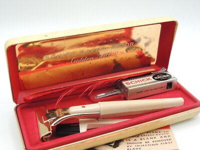 Seltene Rasierhobel Verpackung Sammler Eversharp Golden 500 Vintage 1961 (Ref/187)