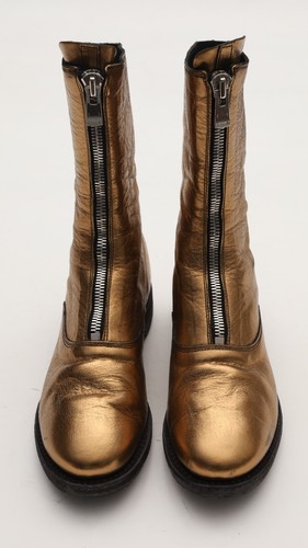 Guidi 310 Front Zip Military Boots Horse Leather Womens Boots Size 39-US 9 Gold - Picture 12 of 21