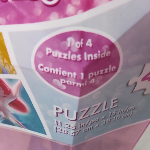 Disney Princess 48 Piece Surprise Puzzle Plastic Pink Gem Case - Picture 3 of 3