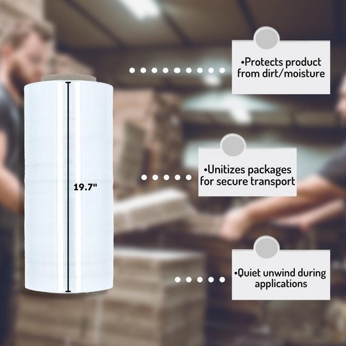 20 Rolls Cast Machine Pallet Stretch Wrap Clear Shrink Film 19.7"x6500' 70 Gauge - Picture 4 of 6