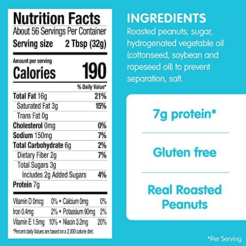 SKIPPY Peanut Butter, Creamy, Kosher, Gluten & Tree Nut Free