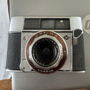 Agfa Optima 35mm Compact Film Camera Fixed Focus Light Meter Case Silver/Black