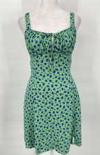 ASTR The Label Sun Dress Women Medium Ditsy Floral Cutout Babydoll Milkmaid Mini