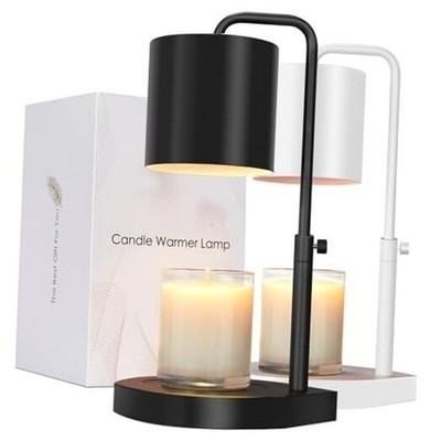 Candle Warmer Lamp Adjustable Height Dimmable with Timer Large Jar Black