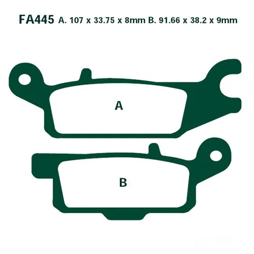Bremsbelag Ebc FA445R Hinten Links FüR Yamaha Yfm 550 Fwa Fgy Grizzly Bj. 2009-image