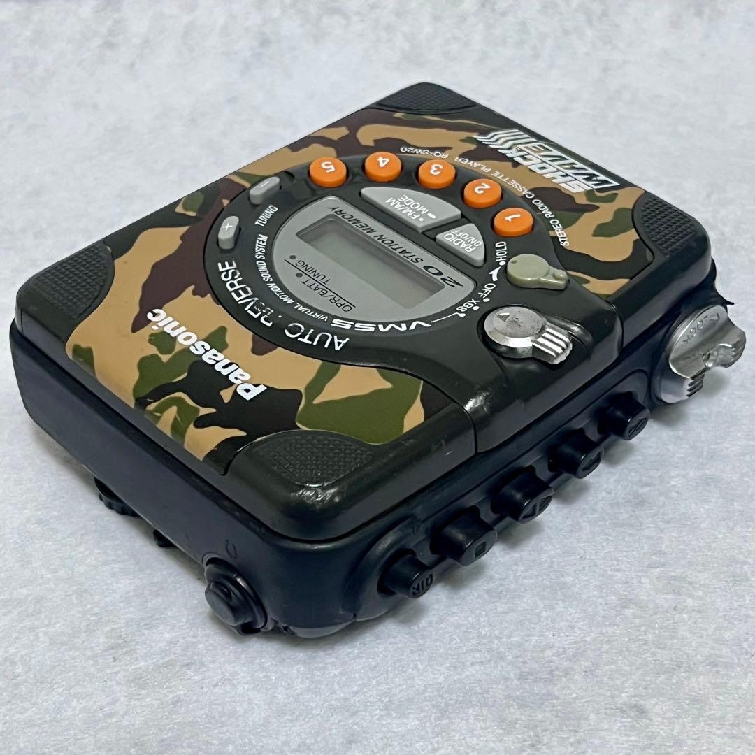 Panasonic SHOCKWAVE RQ-SW20 カセットプレーヤー 本体 Panasonic SHOCKWAVE RQ-SW20 Cassette Player Camo Serviced FM AM