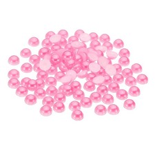 600Pcs Flatback Pearls Beads, 8mm Flatback Pearls, Pink