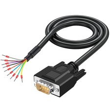 6.56Ft 24AWG DB9 Male RS232 9 Pin Serial Extension Cable, 9-Pin Gold Plated C...