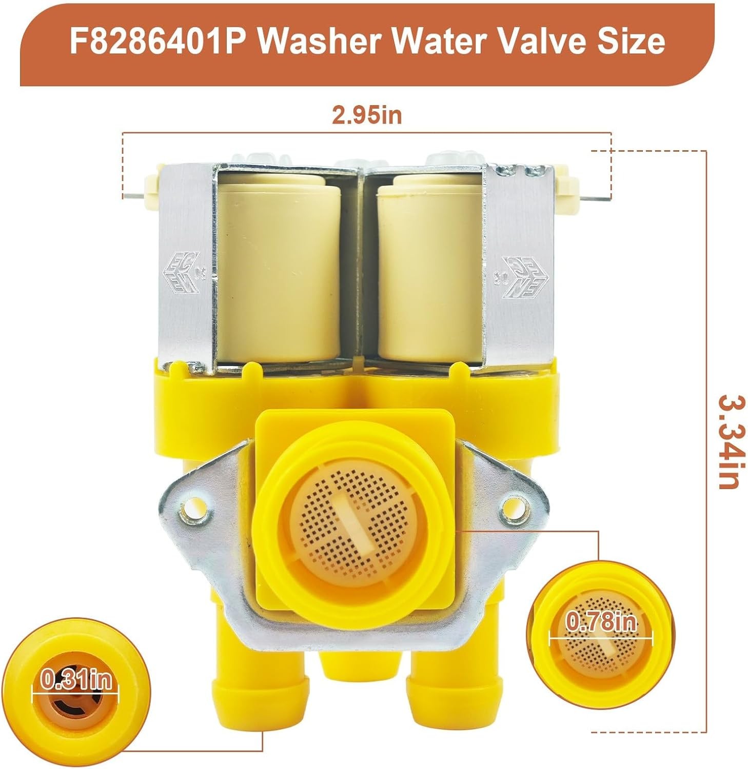 Water Valve F8286401P for Huebsch/Speed Queen /UniMac Washer F8286401, B12496101