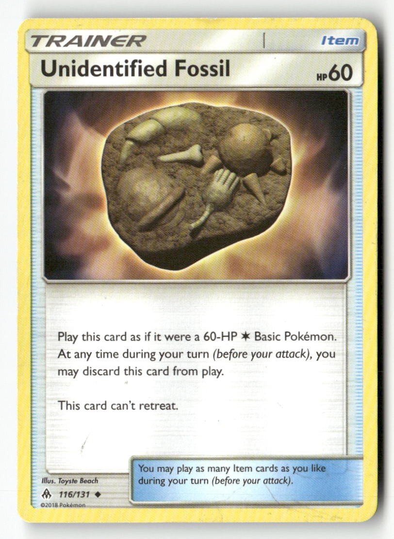 Unidentified Fossil 116/131 Uncommon Forbidden Light Pokemon Lightly Played