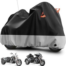 Trike Motorcycle Cover, Outdoor Waterproof Vehicle Cover with Black Grey