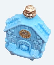 Vintage Avon Blue Milk Glass Cuckoo Clock Figural Perfume Bottle/Decanter — listing 2