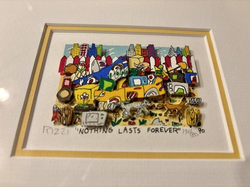 James Rizzi Nothing Lasts Forever Serigraphs 3D Pop art Signed Framed ED350 1990 - Picture 2 of 7