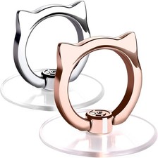 Cat Phone Ring Holder - EI Sonador Clear Cell 1 Silver  1 Rose Gold