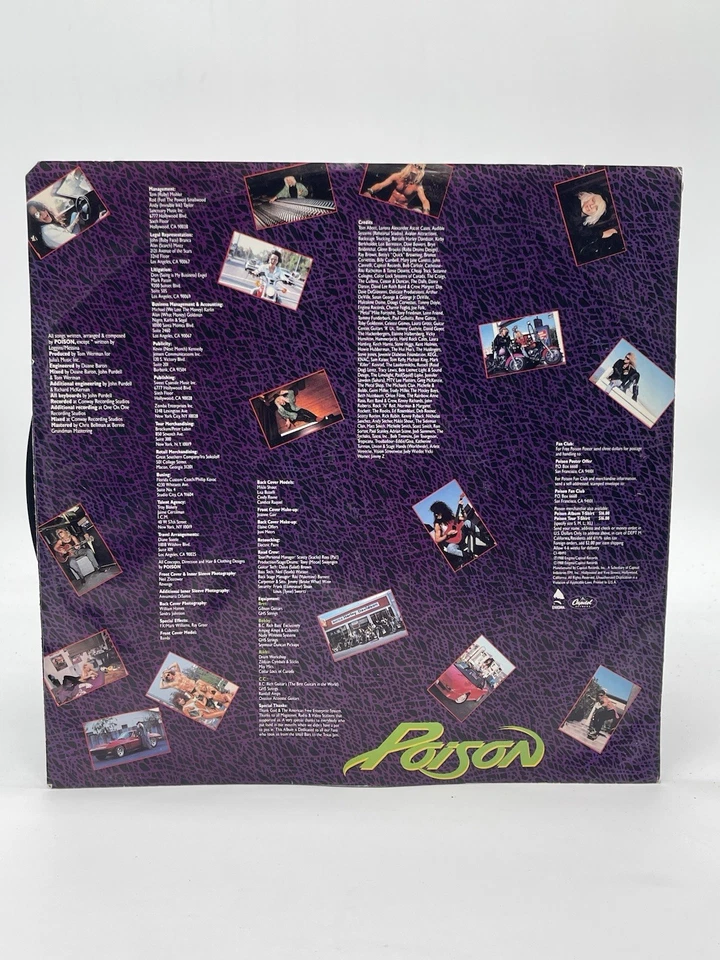 POISON OPEN UP AND SAY AHH 12" LP VG+ VINYL RECORD CAPITOL 1988 - Imagem 3 de 4