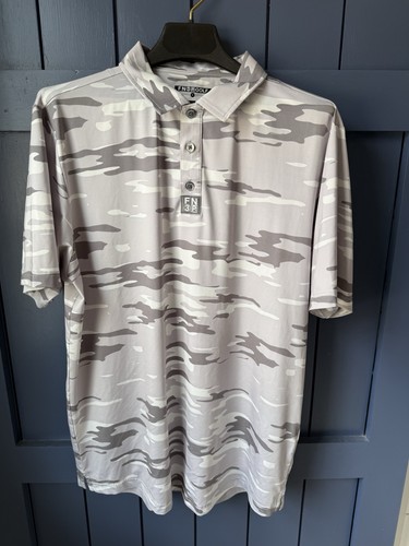 Men’s Large FN3P Golf Polo Grey Camo Short Sleeve Performance Shirt