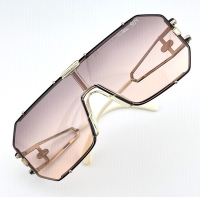 vintage CAZAL 904 col 302 black gold plated sunglasses shield 80s W.Germany 903