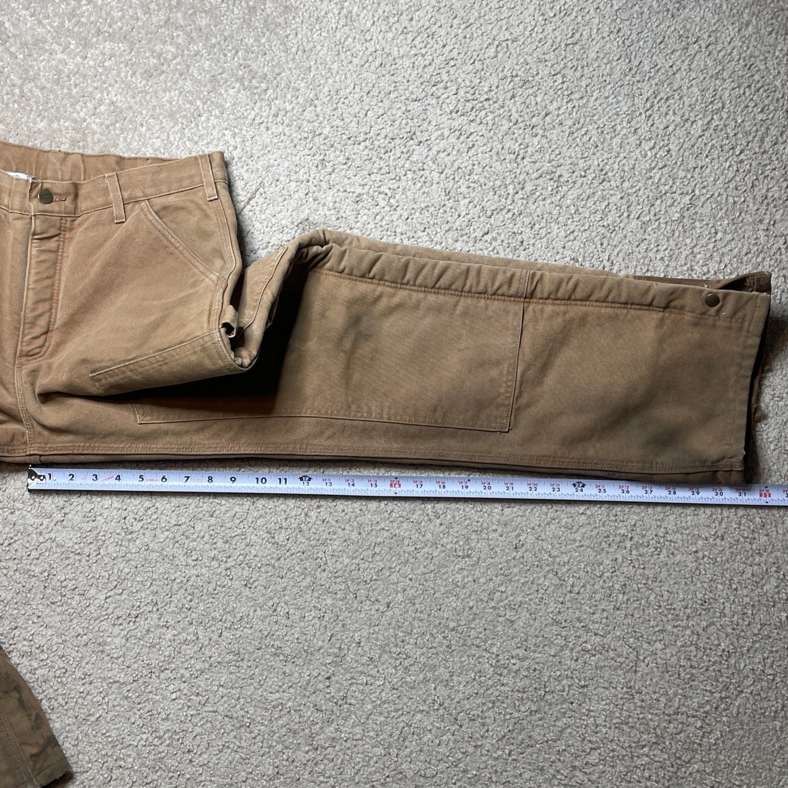Carhartt B157 Pants Mens 32x30 Double Knee Brown Insulated Sherpa Work thumbnail 9