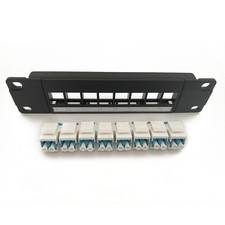 8 Port Straight-Through LC Optical Fiber Patch Panel RJ45 Cable Adapter