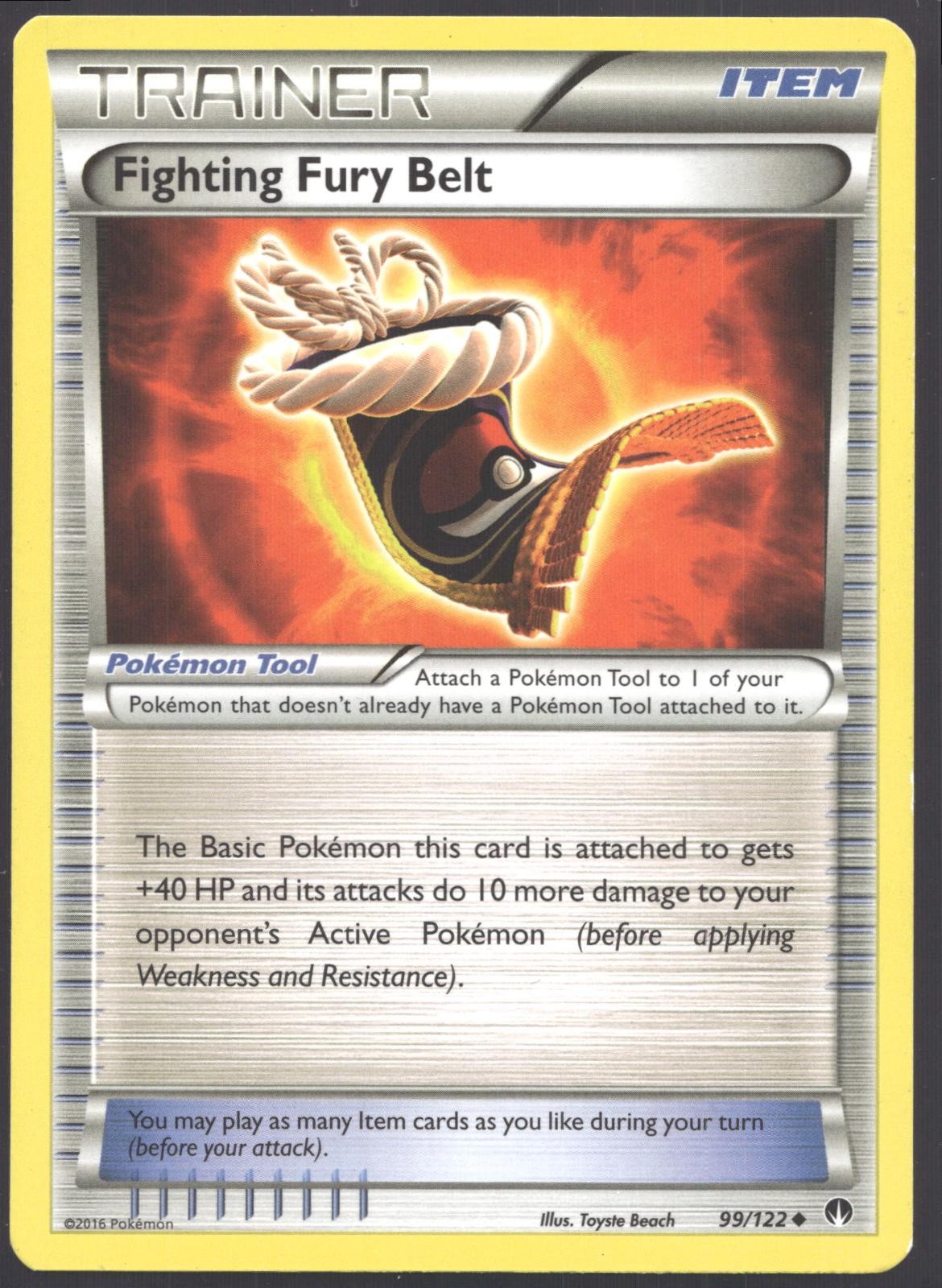Fighting Fury Belt 99/122 BREAKpoint Pokemon Card 2016 Lightly Played