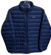 Patagonia Navy Blue Down Puffer Full Zip Jacket Youth/Kids Large/12