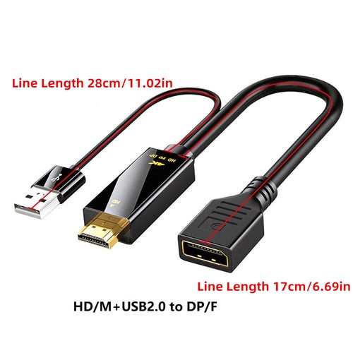 Cable convertidor activo 4K HDMI a DP Displayport con alimentación USB para PC portátil HL - Imagen 9 de 10