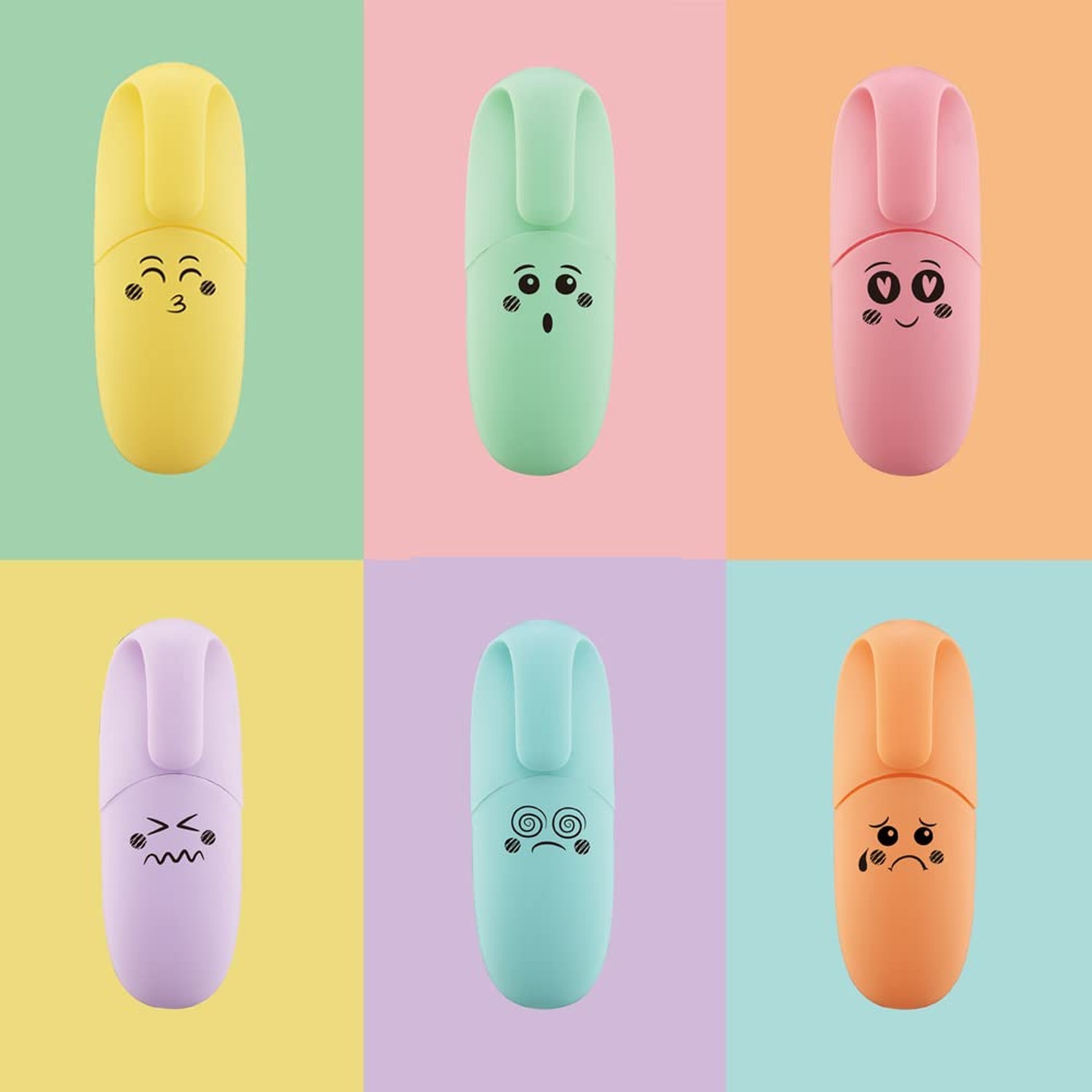 12 pieces Kawaii School Supplies Assorted Colors Cute Mini Highlighters Kawai...
