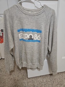 Vintage Expo 86 Gray Sweatshirt Size Medium Vancouver Canada Worlds Fair Club GH